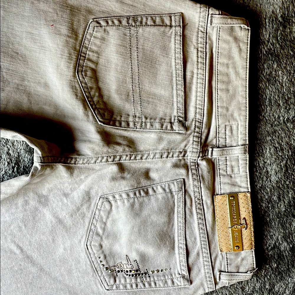Trussardi Light Gray Denim Pants